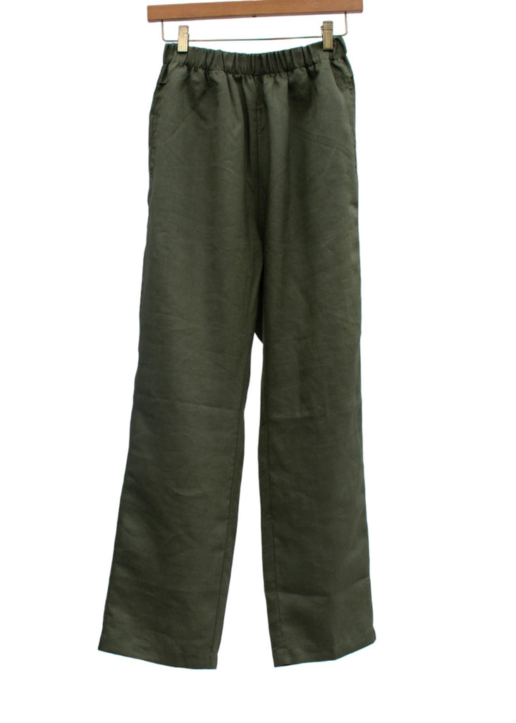 Jay Olive Pull-on Linen Pants