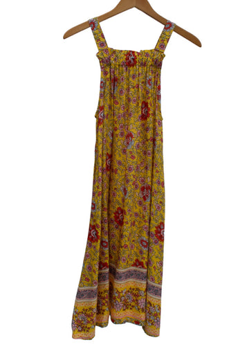 Womens Dress - Ginny Yellow Printed Trapeze Dress