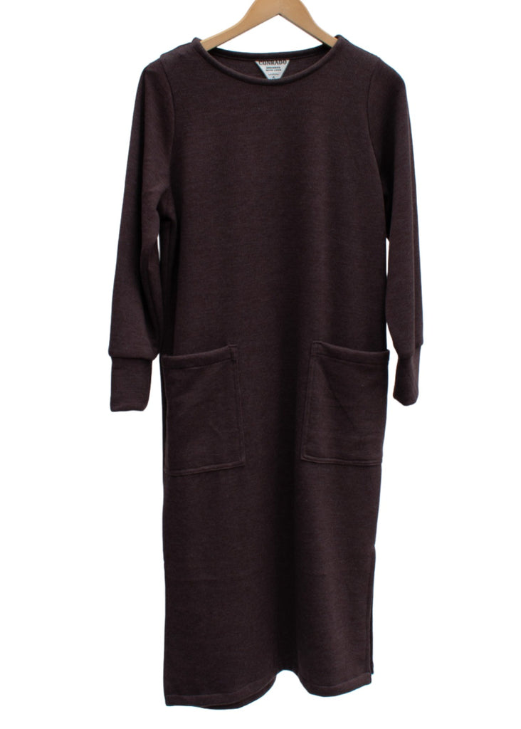 Women's Lounge Dress - Varon Sweater Brown Midi Dress