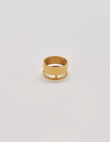 Admiral Row Gold Geo Wide Bar Ring