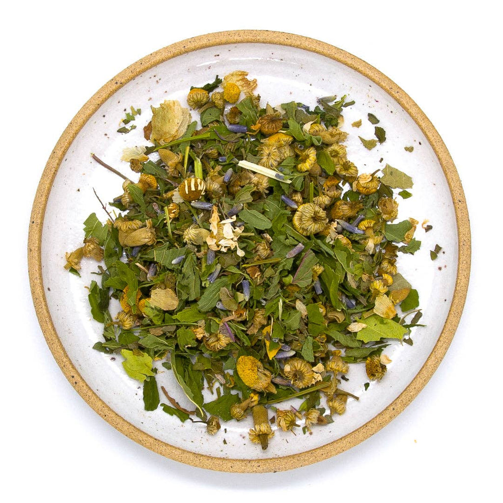 Skullcap, chamomile, passionflower, peppermint, hops and lavender - Tea