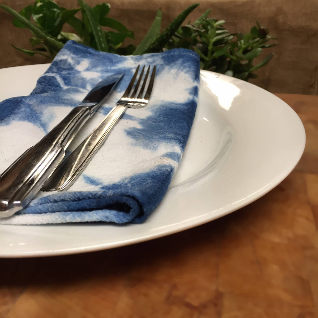 Shibori Indigo Dyed Cotton Napkins