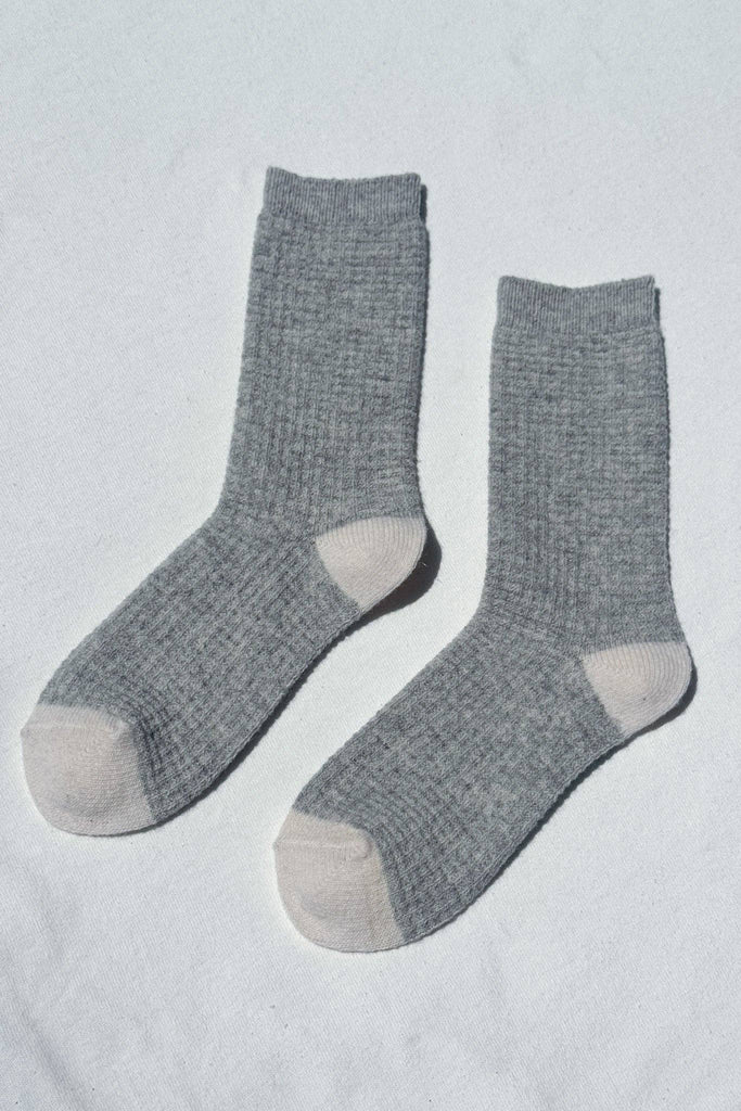 Le Bon Shoppe - Wool Waffled Socks - Stone Cream