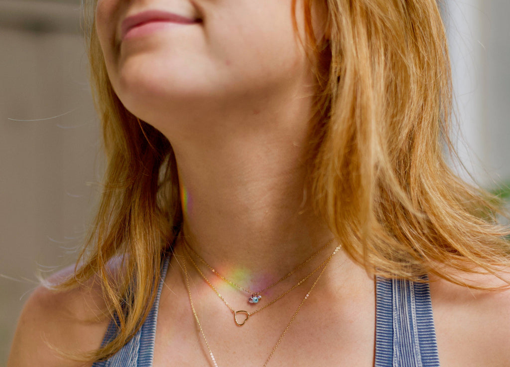 May Martin - Small Shimmer Heart Necklace