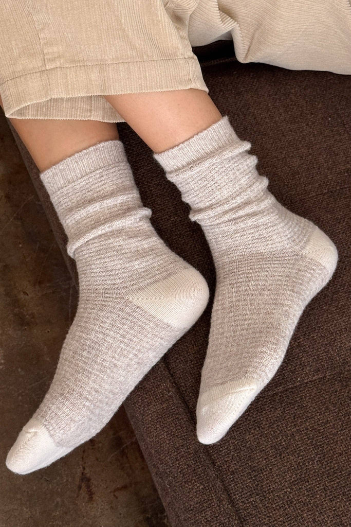 Le Bon Shoppe - Wool Waffled Socks - Oatmeal Waffle Socks