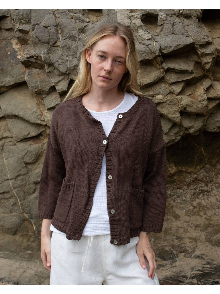 Honest Cotton - Louisa Chocolate Cardigan