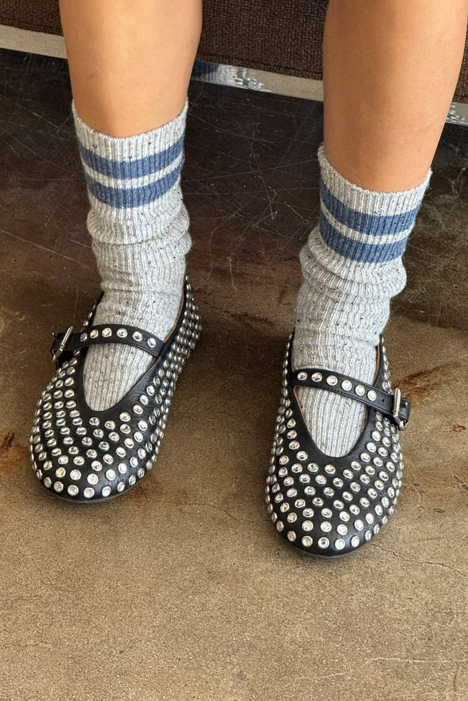 Le Bon Shoppe - Snow Varsity Socks - Stripe Wool Socks