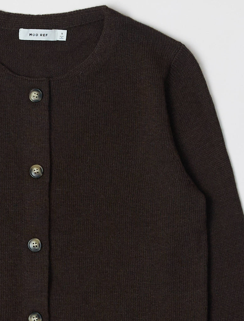 The Molly Cardigan | Dark Brown Lightweight Cropped Cardigan