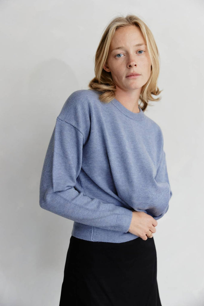 The Sutton Sweater | Knit Sweater Blue