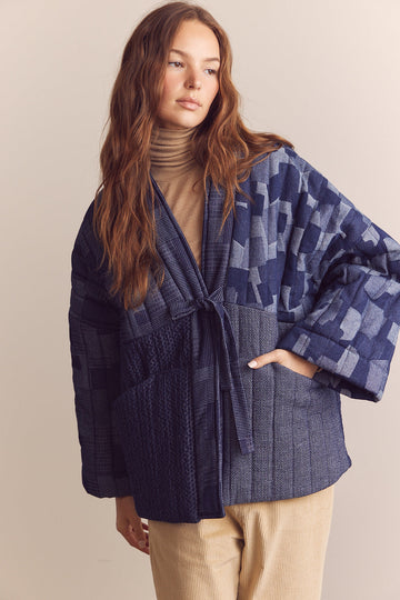 Amente Patched Quilted Denim Jacket