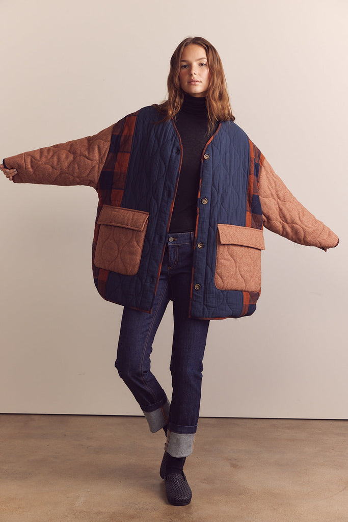 Amente Reversible Patched Quilt Jacket