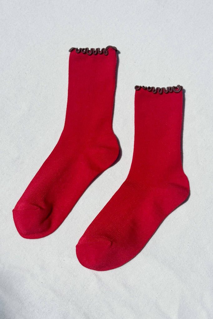 Le Bon Shoppe - Ruffled Modal Socks - Paprika