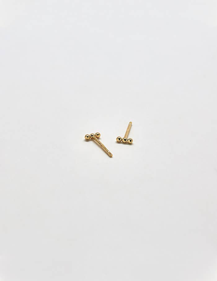 Gold Vermeil Mini Bead Bar Earring