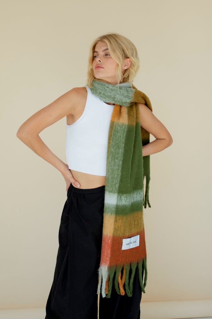 The Stockholm Scarf - Mossy Springs - Green Recycled Scarf