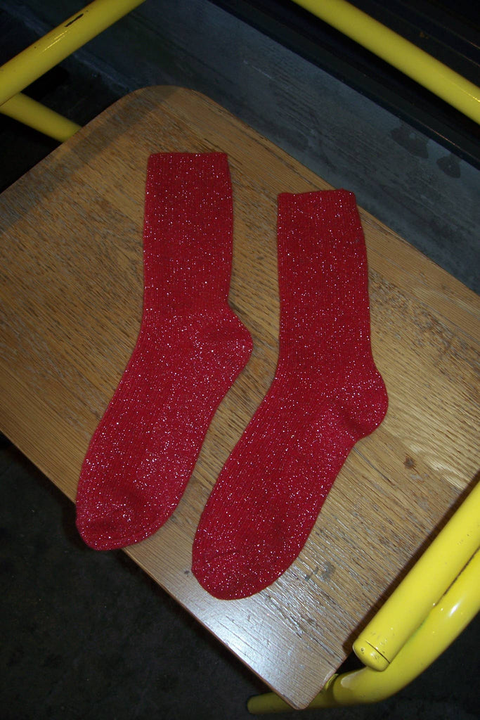 Le Bon Shoppe - Winter Sparkle Socks - Poinsettia 