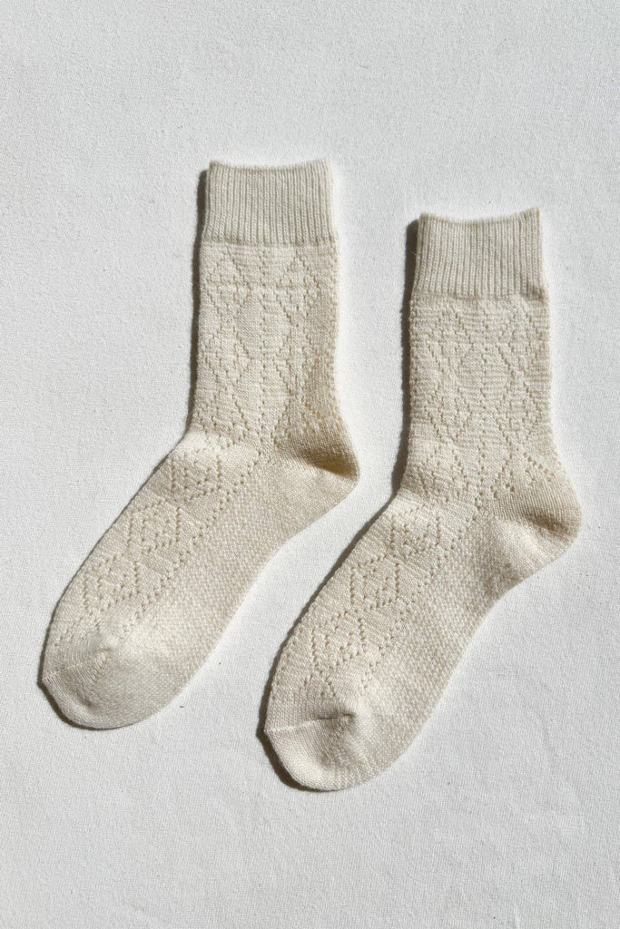 Le Bon Shoppe - Cashmere Pointelle Socks - Cream