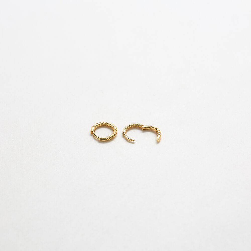 Admiral Row - Mini Gold Vermeil Rope Twist Huggies