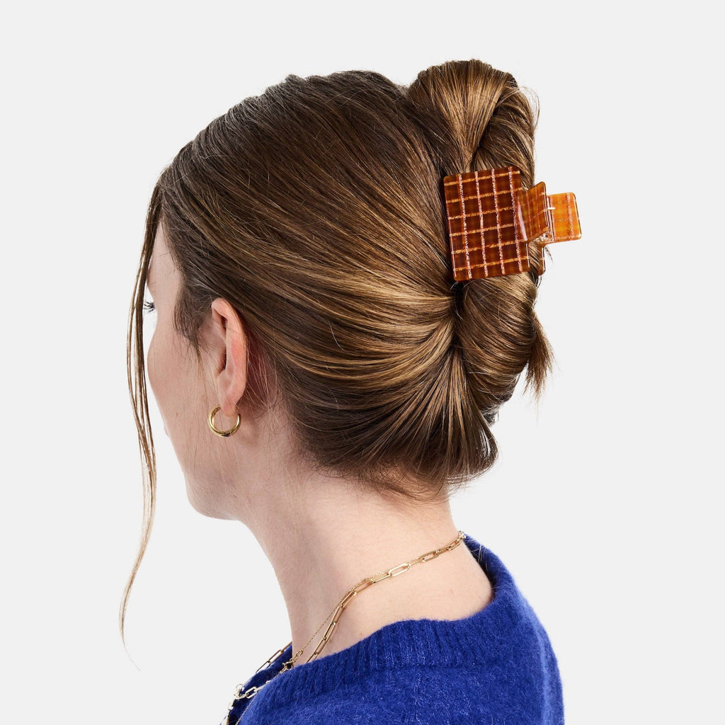 CHUNKS - Midi Box Claw in Caramel Plaid