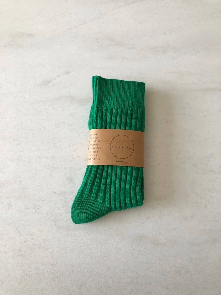 Billy Bamboo - RIBBED COTTON HIGH SOCKS - Crystal bright