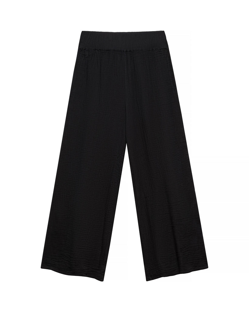 Honest Cotton - Crinkle Cotton Pant - Black Pant