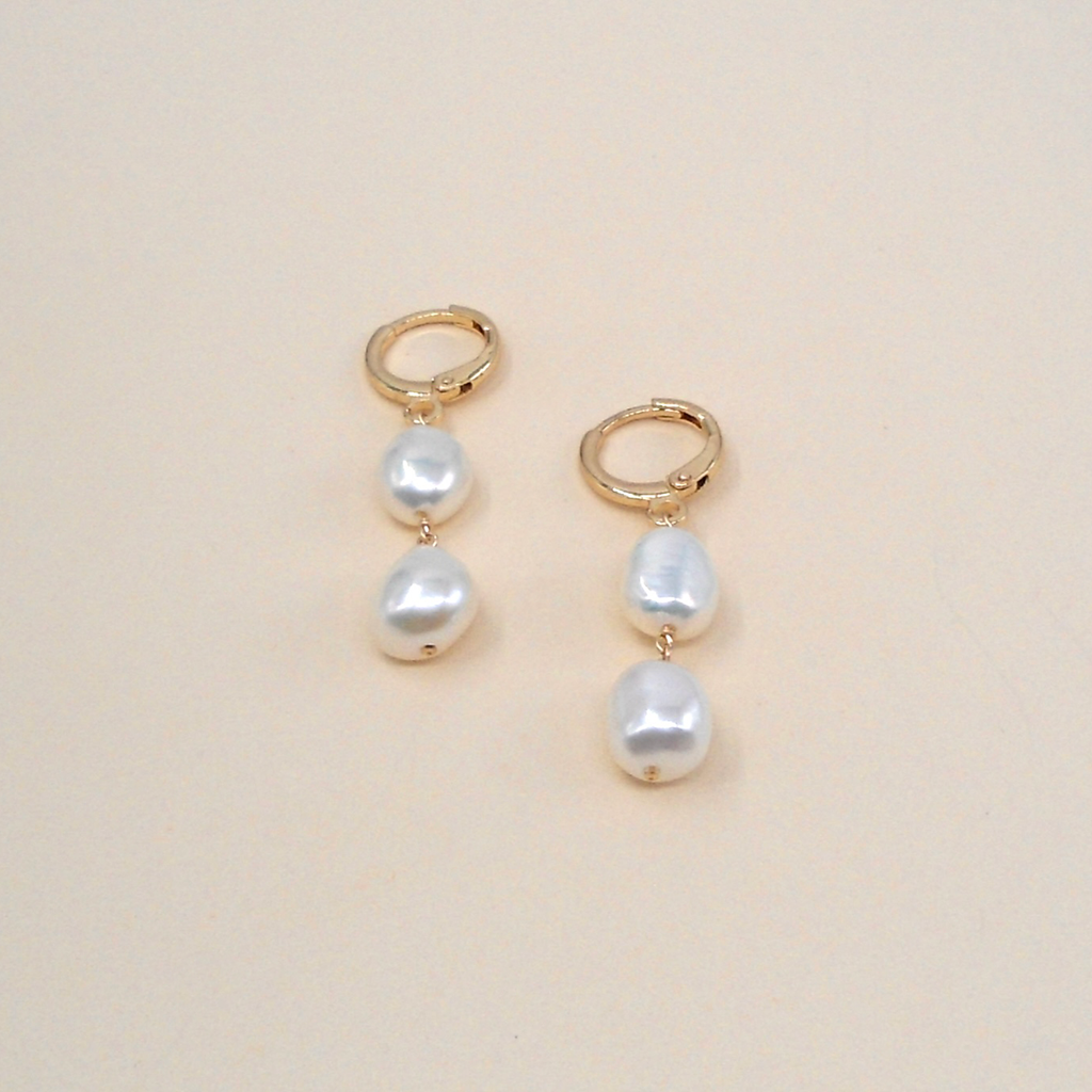 May Martin - Double Pearl Hoops