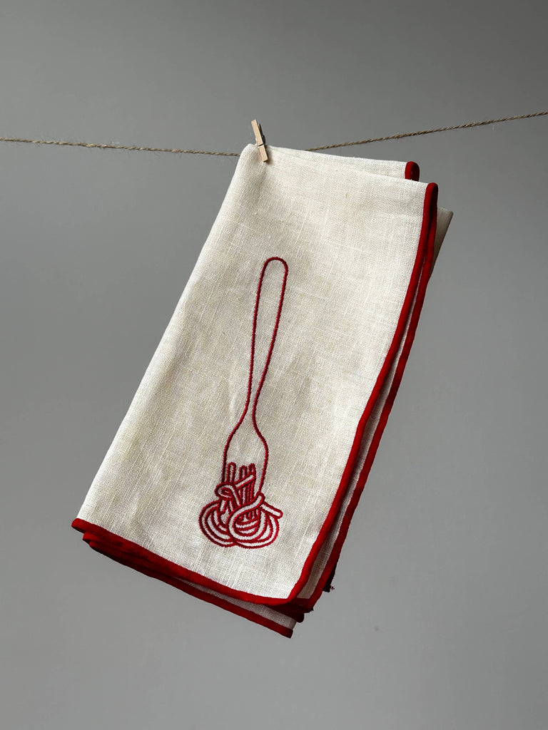 Linen Blend Napkins - Spaghetti Napkins
