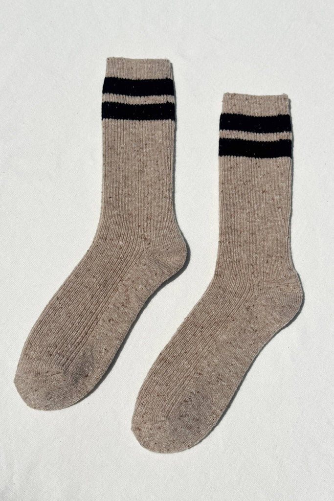 Le Bon Shoppe - Snow Varsity Socks  - Beige Black