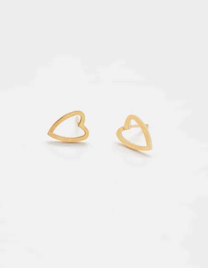 Admiral Row - Gold Heart Outline Stud Earrings