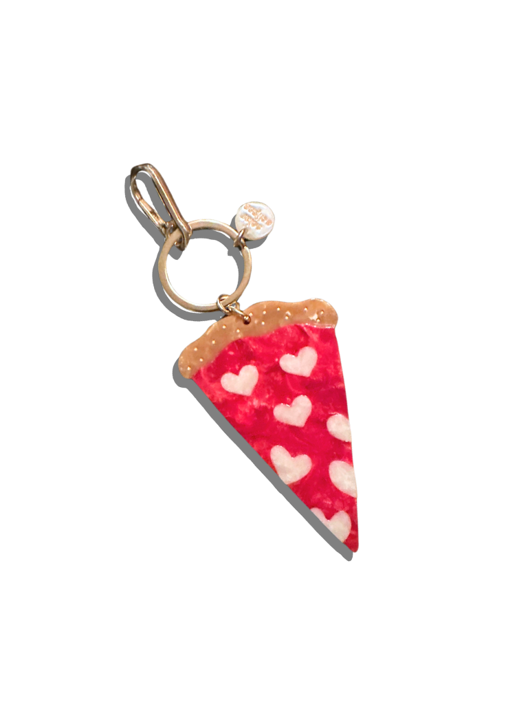 Solar Eclipse - Hand-Painted Pizza Slice Bag Charm + Keychain | Eco-Friendly