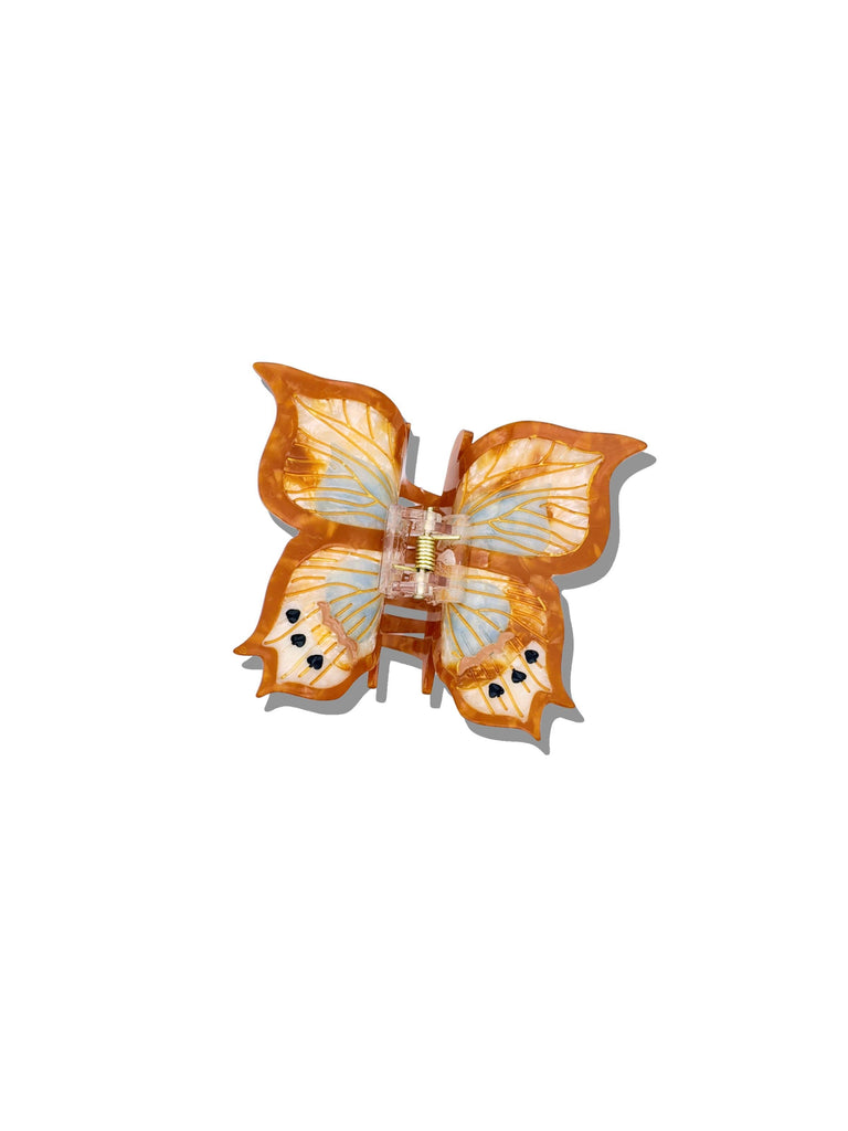 Solar Eclipse - Hand-painted Australian Amethyst Butterfly Claw Hair Clip