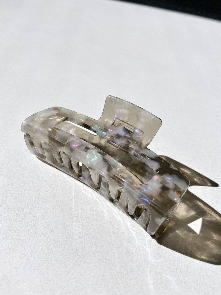 Solar Eclipse Big Marble Hair Claw - Grey Hair Claw