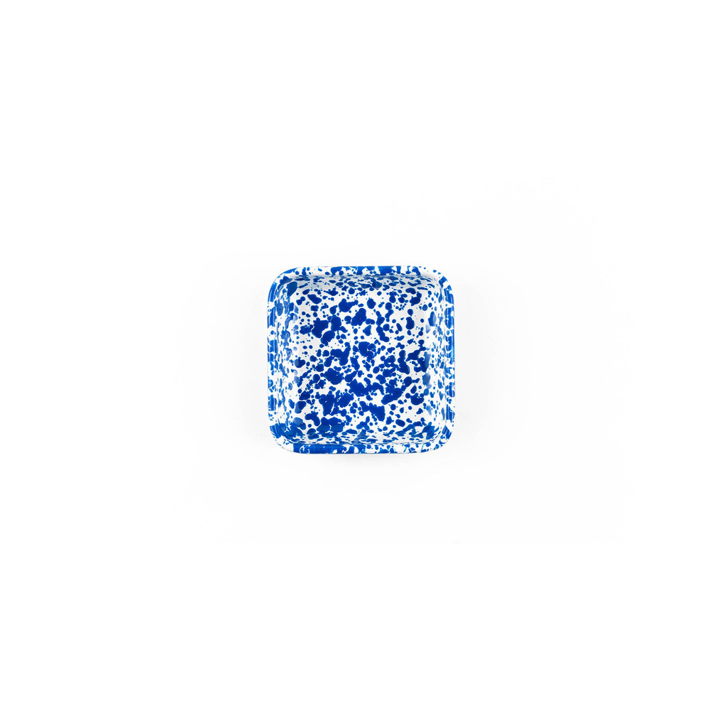 Blue Splatter Enamelware Small Square Tray