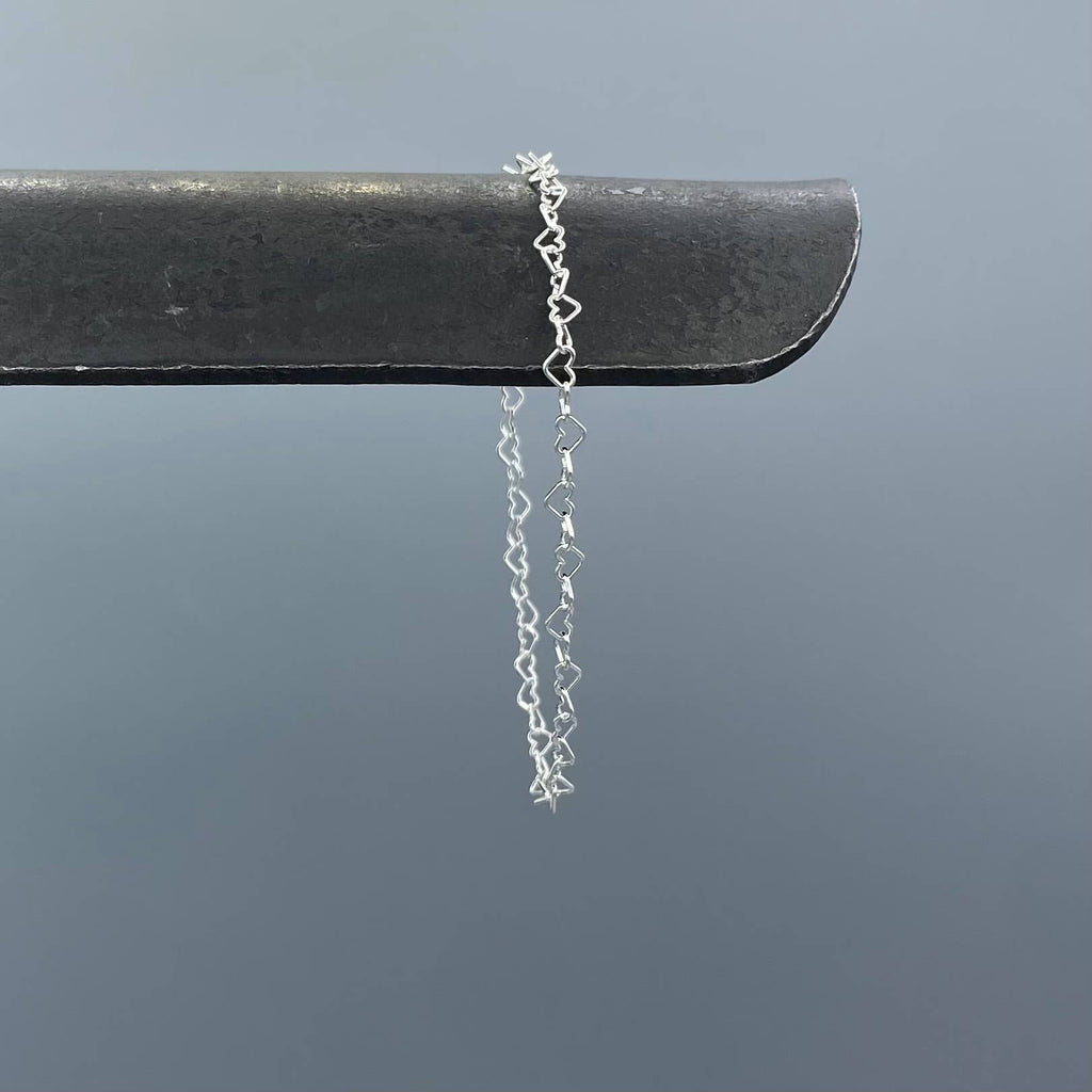 Mini Heart Link Silver Bracelet