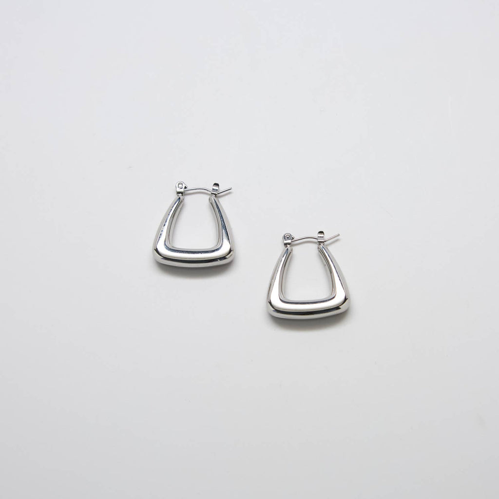 Admiral Row - Silver Triangle Hoop Earrings