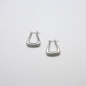 Admiral Row - Silver Triangle Hoop Earrings