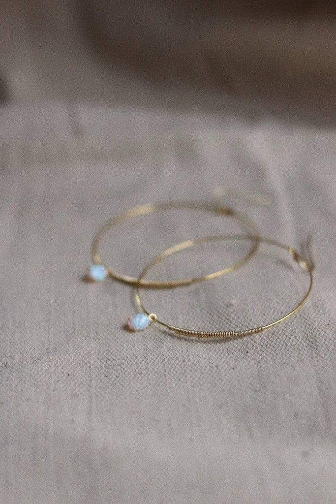 Goldie Jewelry - OPAL HOOPS