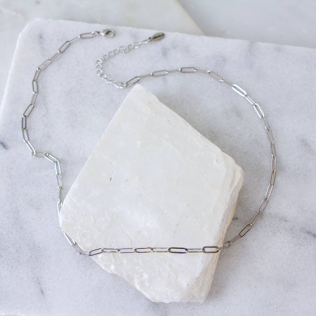 Mini Paperclip Necklace silver