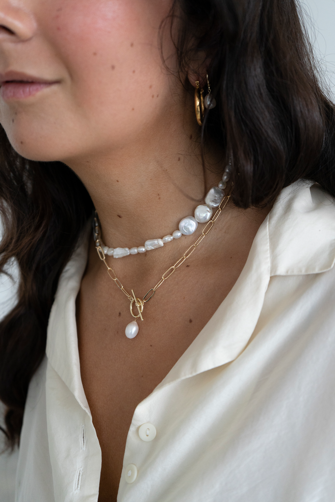 May Martin  Pearl Toggle Lola Necklace