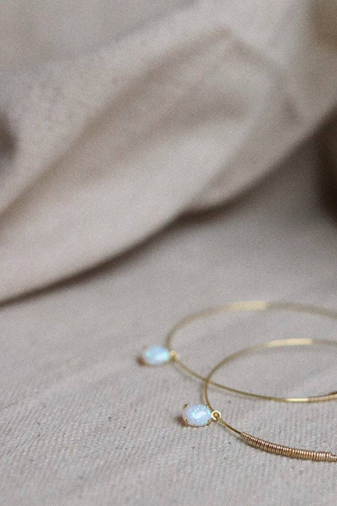 Goldie Jewelry - OPAL HOOPS