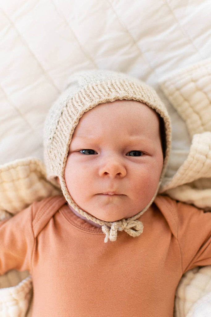 Fair + Simple - Peruvian Alpaca and Organic Cotton Baby Bonnet - Grey