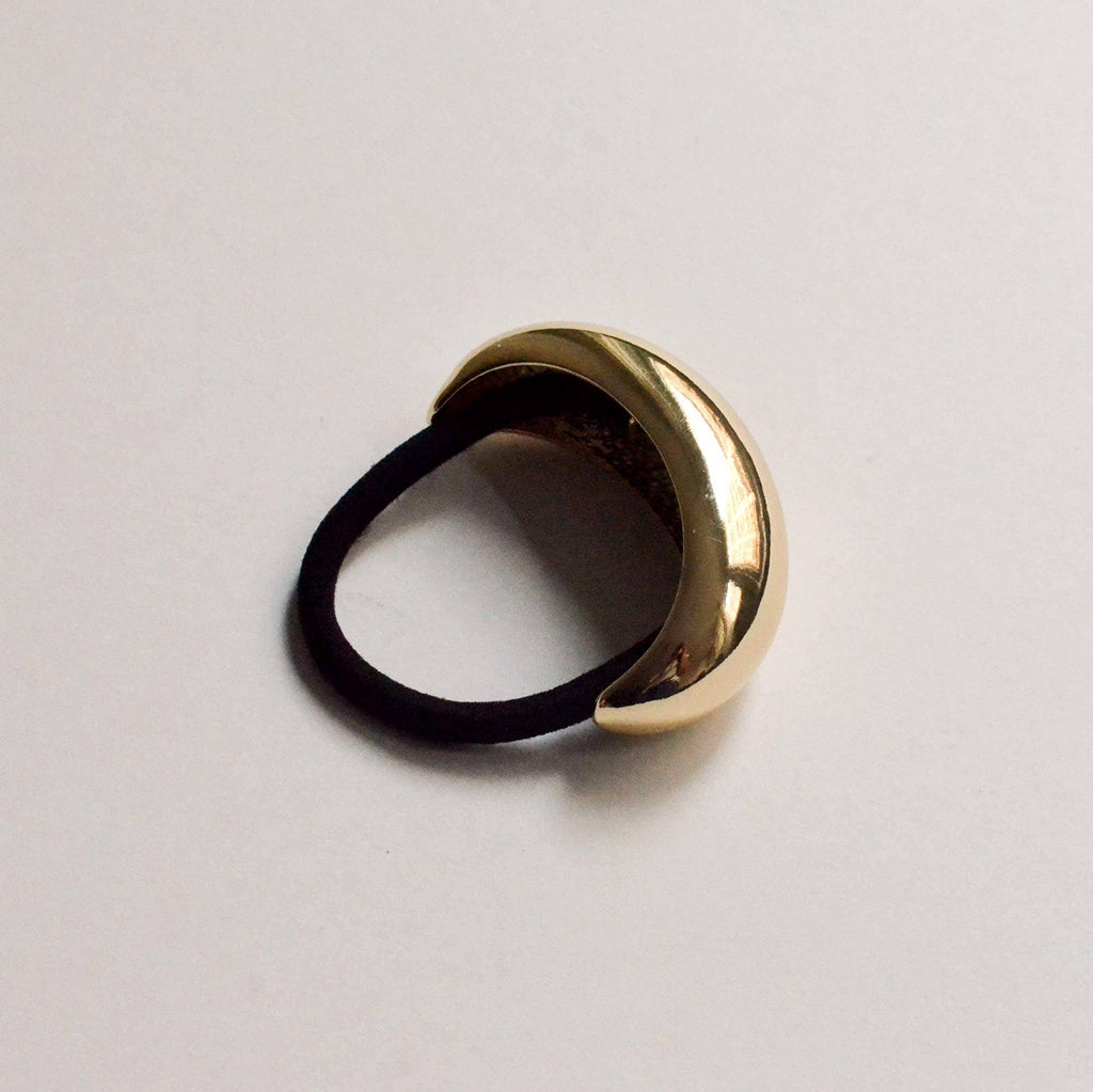 nar'sha - Wide Crescent Metal Ponytail Hair Tie | Gold