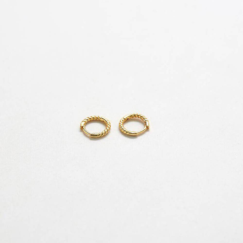 Mini Gold Vermeil Rope Twist Huggies