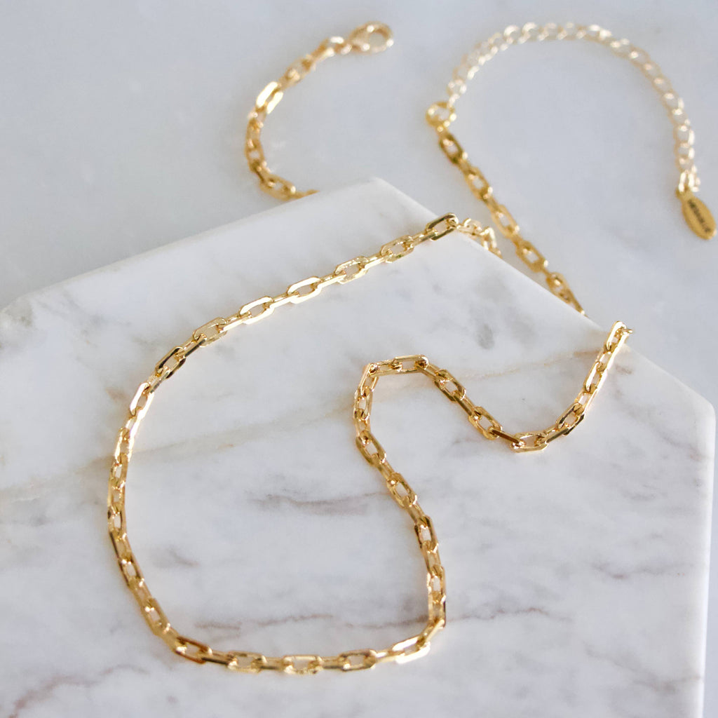 Thick Paperclip Choker Necklace - Gold
