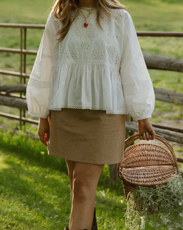 Sønderhaus Eyelet Blouse White
