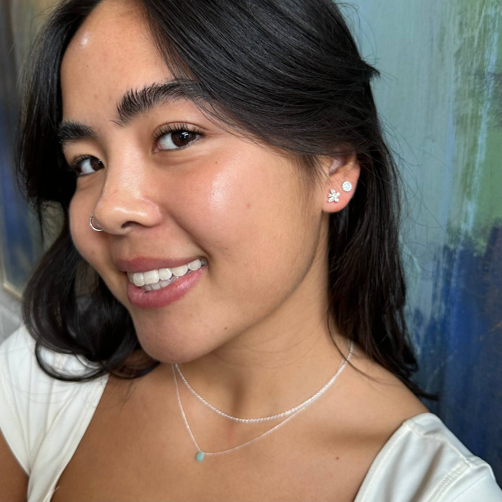 Dainty Moonstone Gemstone Drop Necklace