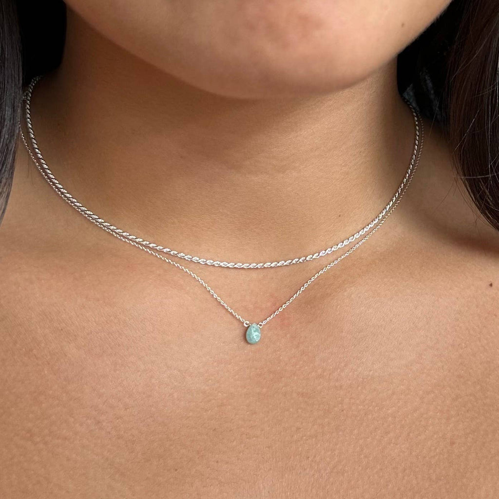 Dainty Gemstone Drop Necklace