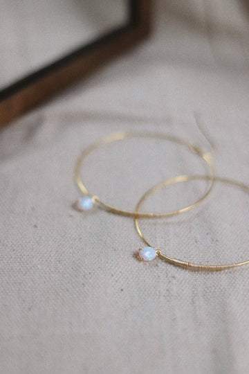 Goldie Jewelry - OPAL HOOPS