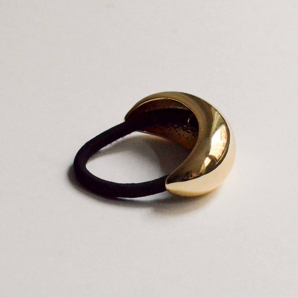 nar'sha - Wide Crescent Metal Ponytail Hair Tie | Gold