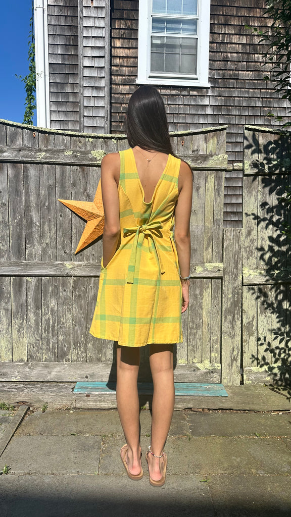 Gal Yellow Plaid Mini Dress