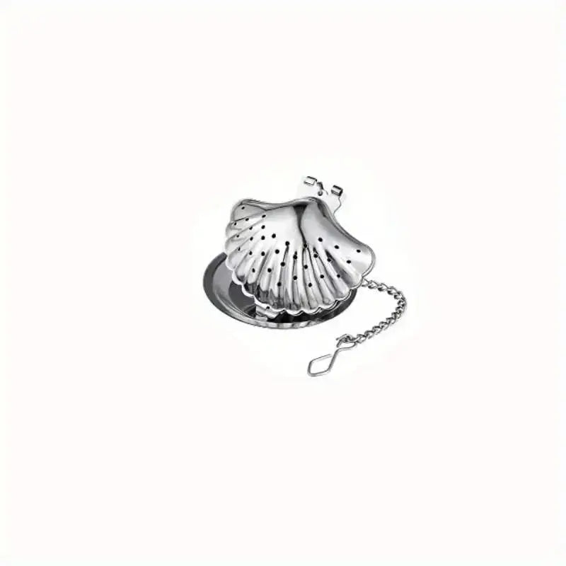 Seashell Stainless Steel Tea Infuser with Drip Tray